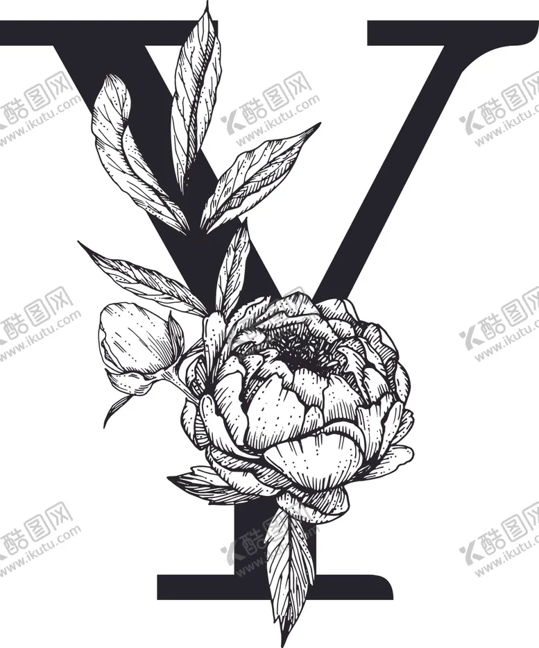 编号：45183706171920074167【酷图网】源文件下载-花卉装饰字母字母y