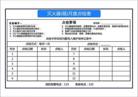 消防栓灭火器点检表