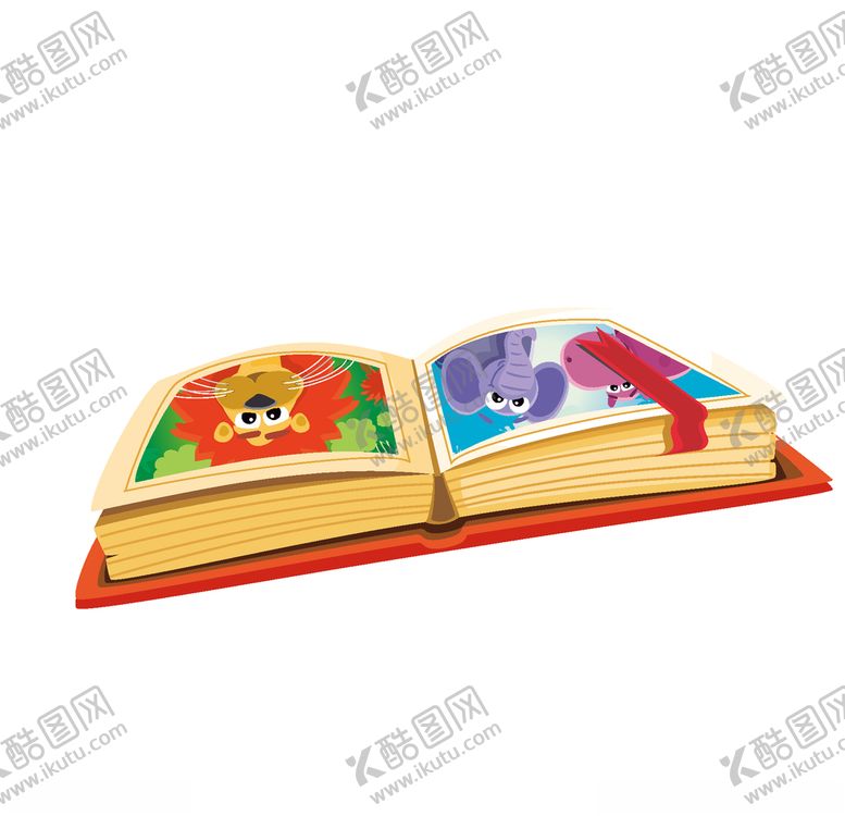 编号：48438610230530308416【酷图网】源文件下载-打开的动物故事书