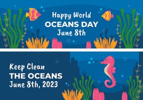 海洋日主题横幅设计