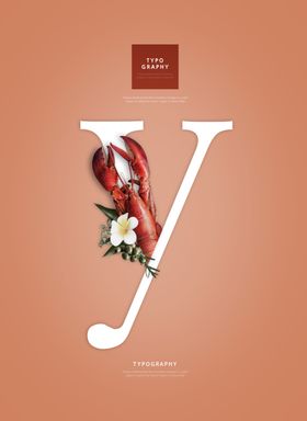 创意英文字母花朵X组合海报