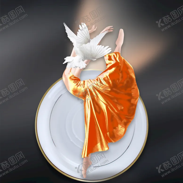 编号：76284109131144004182【酷图网】源文件下载-餐厅厨房餐具美女装饰画