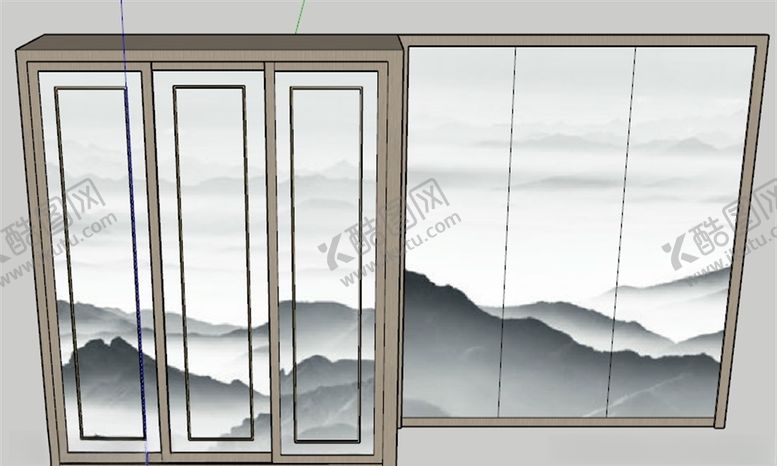 编号：56069309151138575279【酷图网】源文件下载-次卧背景墙模型