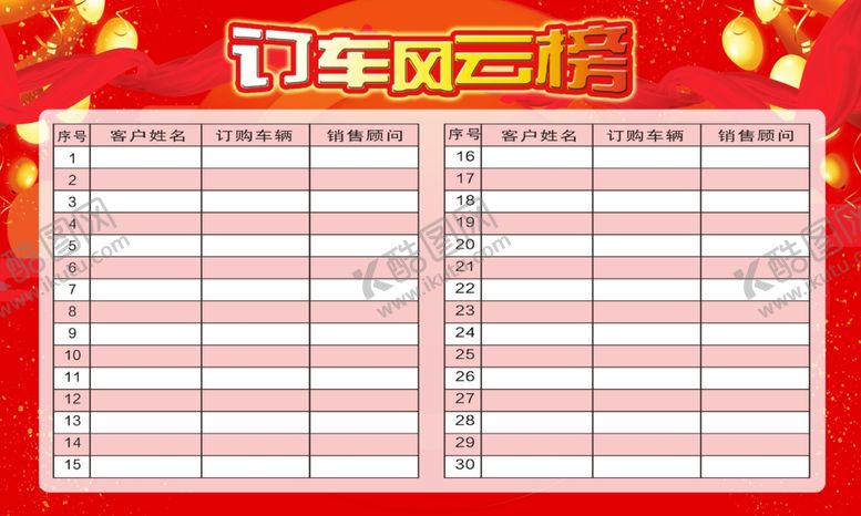 编号：43559509221131407854【酷图网】源文件下载-订车风云榜