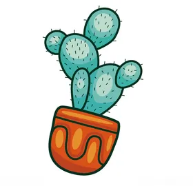 仙人掌卡通植物简笔图蔬菜卡通