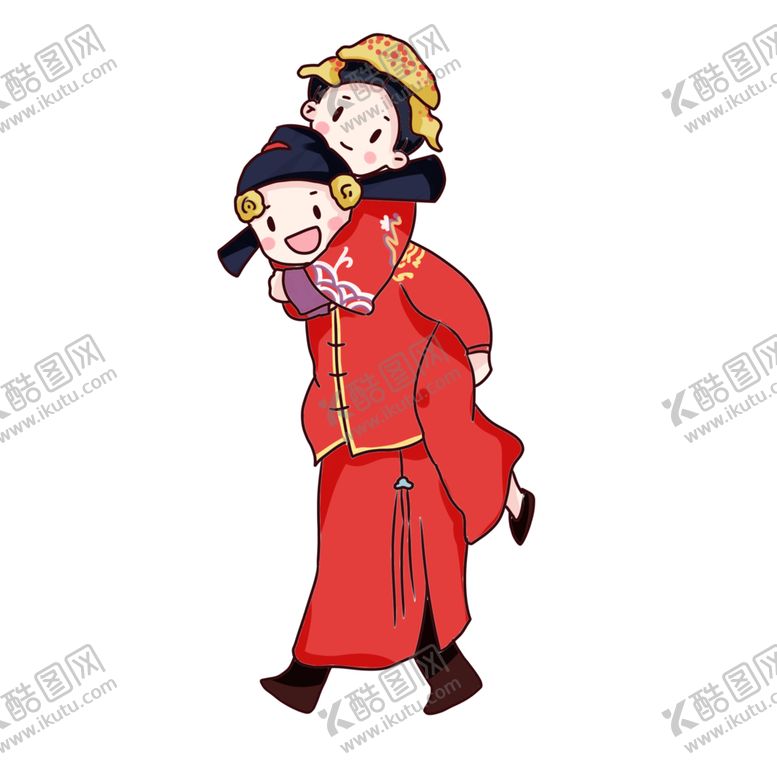 编号：74132804210139299058【酷图网】源文件下载-卡通新郎新娘PNG免扣素材
