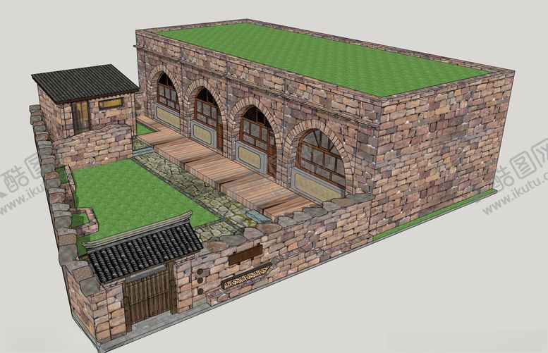 编号：84216410100757347494【酷图网】源文件下载-窑洞民宿院落