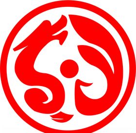 红色龙凤图案圆形