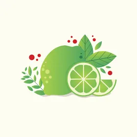 卡通青柠檬新鲜绿檬