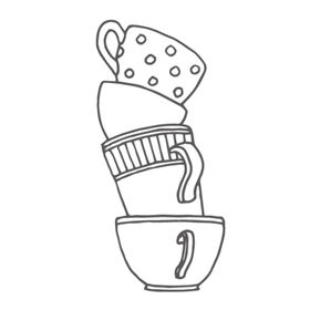 黑白线条手绘