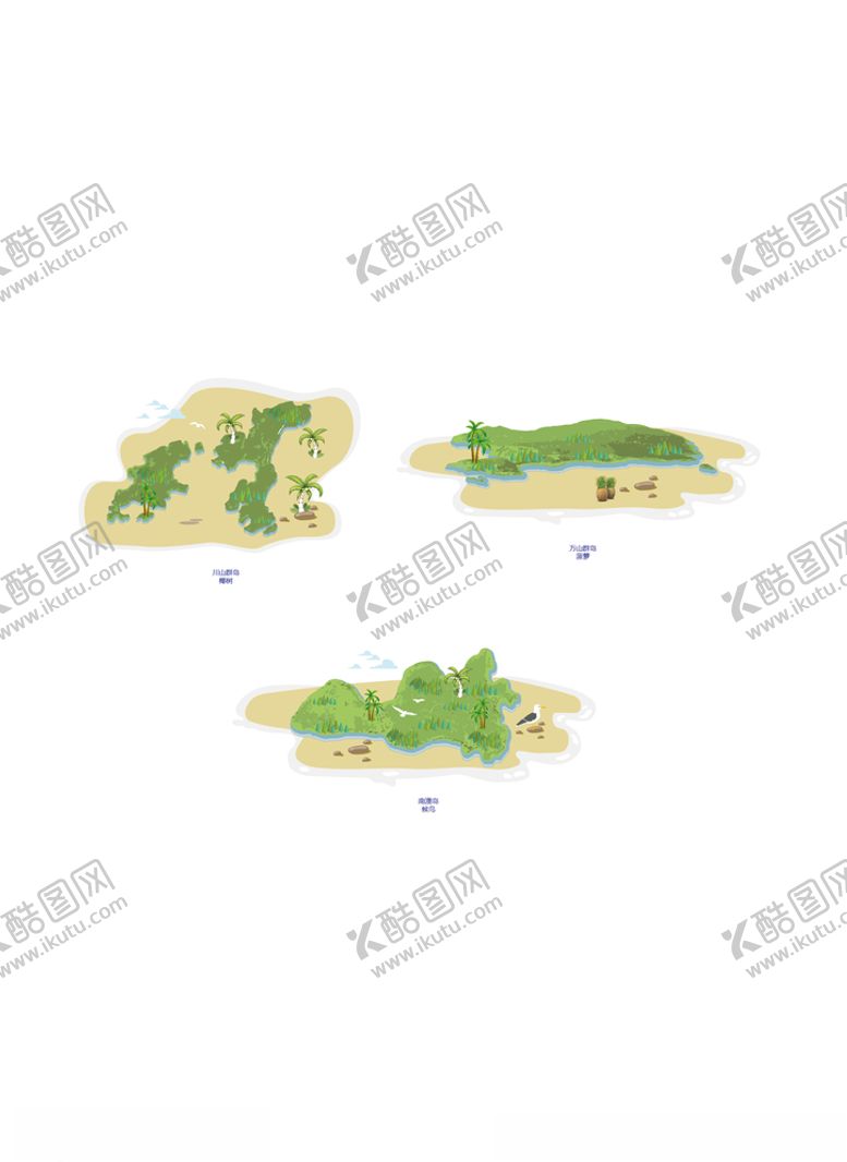 编号：27063307071856061786【酷图网】源文件下载-AI矢量海岛图形图标