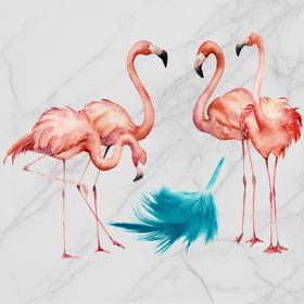 创意手绘火烈鸟装饰画