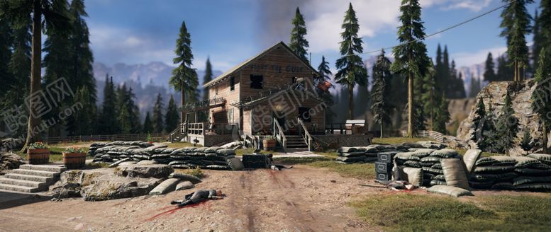 编号：48780910161753525503【酷图网】源文件下载-森林木屋树木天空风景