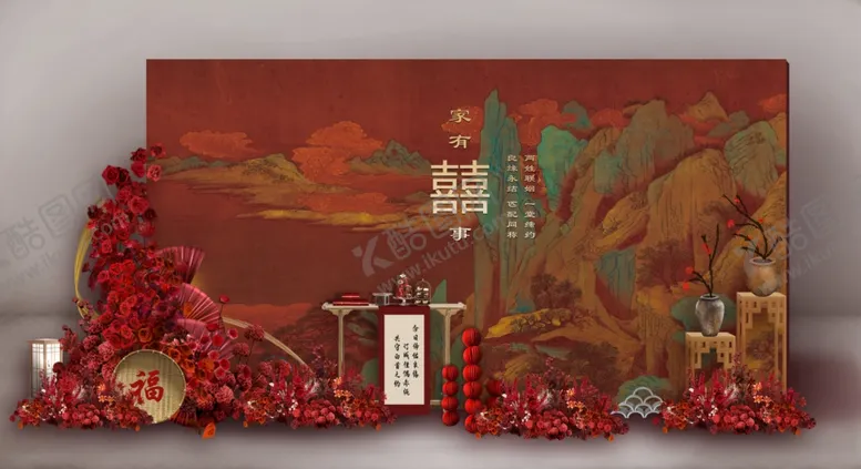 编号：99175803062220267103【酷图网】源文件下载-中式婚礼迎宾区活动背景