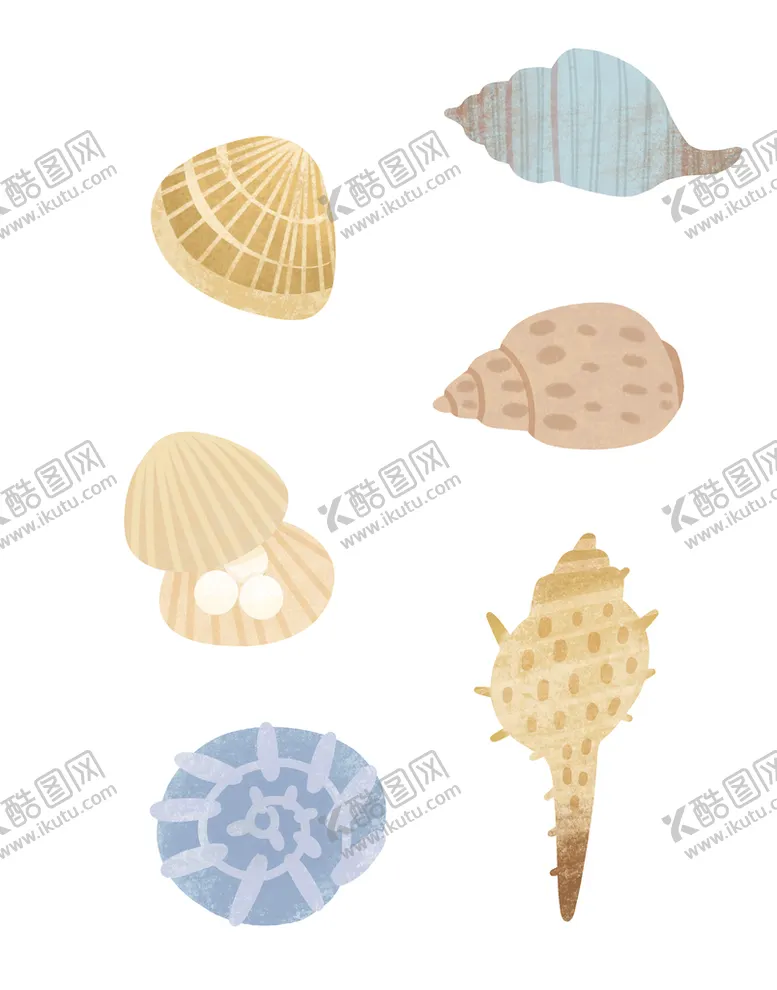 编号：78023110041017402438【酷图网】源文件下载-海洋生物贝壳插画 