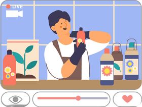 男士电商直播销售水杯场景