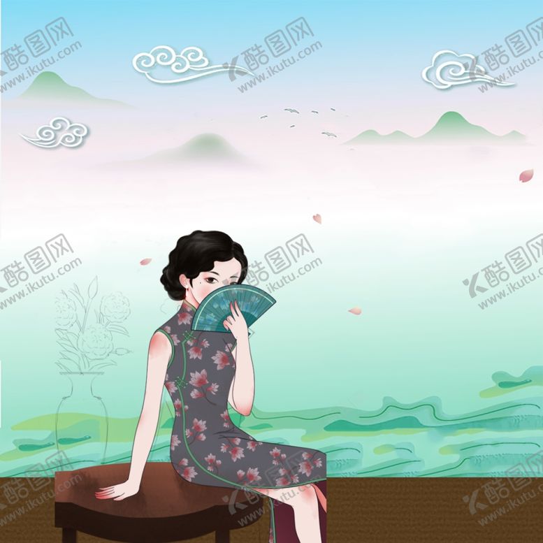 编号：33471102031244101297【酷图网】源文件下载-旗袍美女