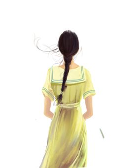 彩绘人物背影