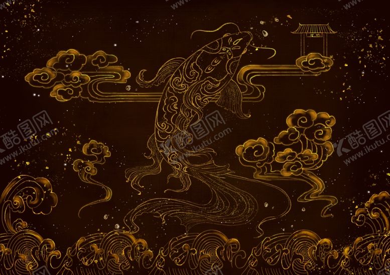 编号：88992610111135457607【酷图网】源文件下载-祥云敦煌壁画古风复古背景素材