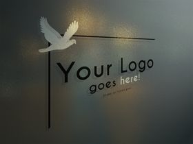 logo样机压痕木刻效果图