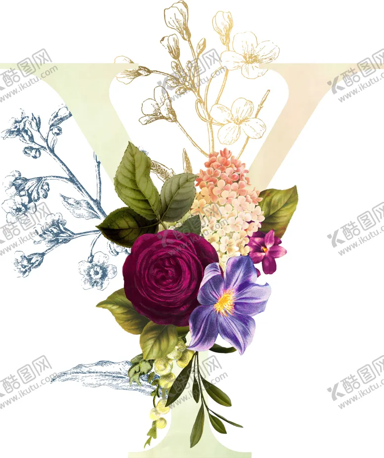 编号：24627201230058584681【酷图网】源文件下载-手绘花卉