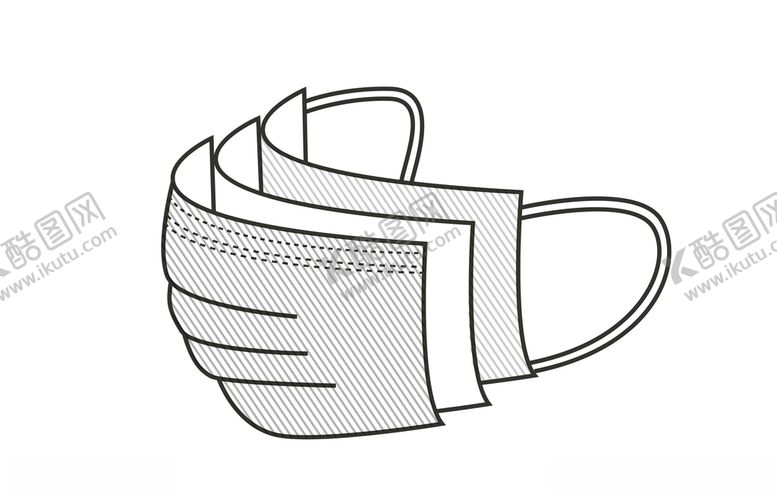 编号：13692209212151395152【酷图网】源文件下载-三层医用口罩线稿