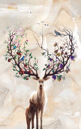 福禄吉祥玄关装饰画