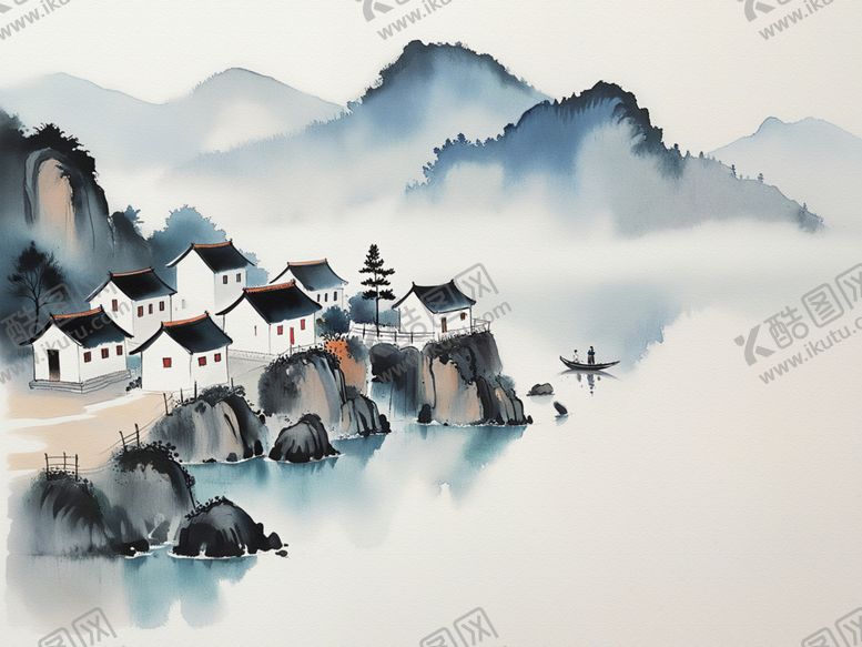 编号：37571002191601342732【酷图网】源文件下载-忆江南水乡国画