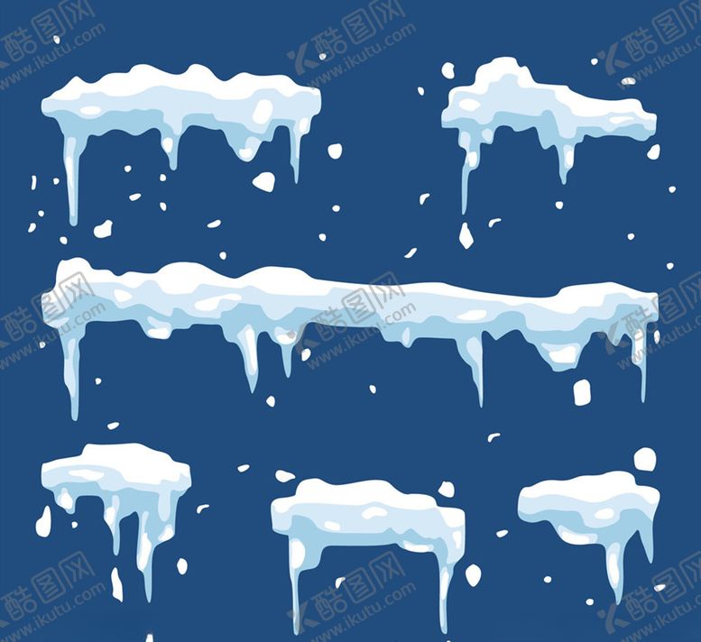 编号：87363110091840248506【酷图网】源文件下载-白色积雪冰凌矢量素材