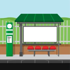 公交车共通工具站停靠点