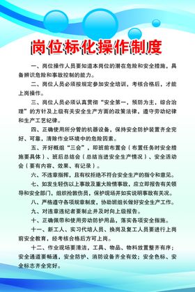 岗位标准化操作制度