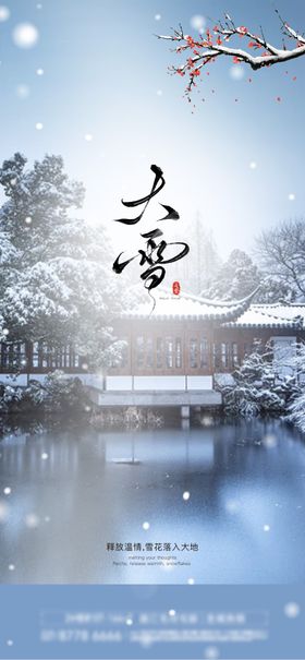 地产创意雪花大雪节气单图