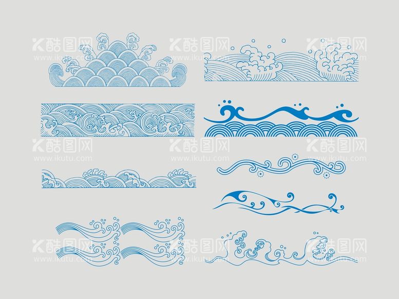 编号：86321410080858445436【酷图网】源文件下载-矢量水波纹线条