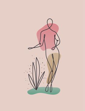 简笔抽象女人