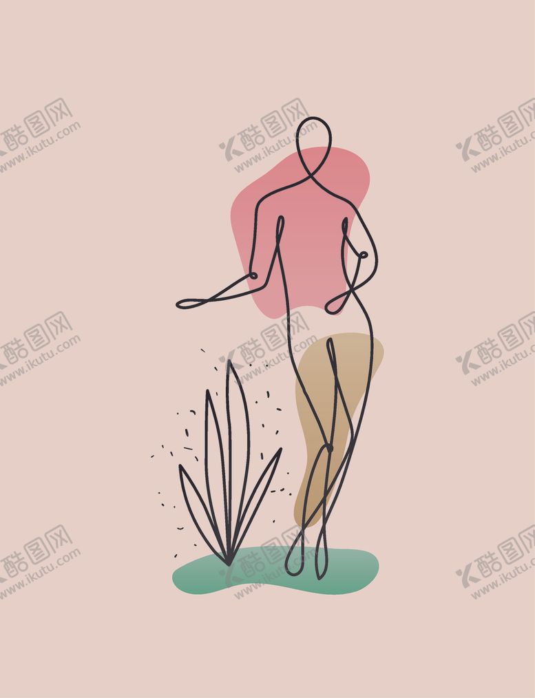 编号：81352505041509108981【酷图网】源文件下载-简笔抽象女人