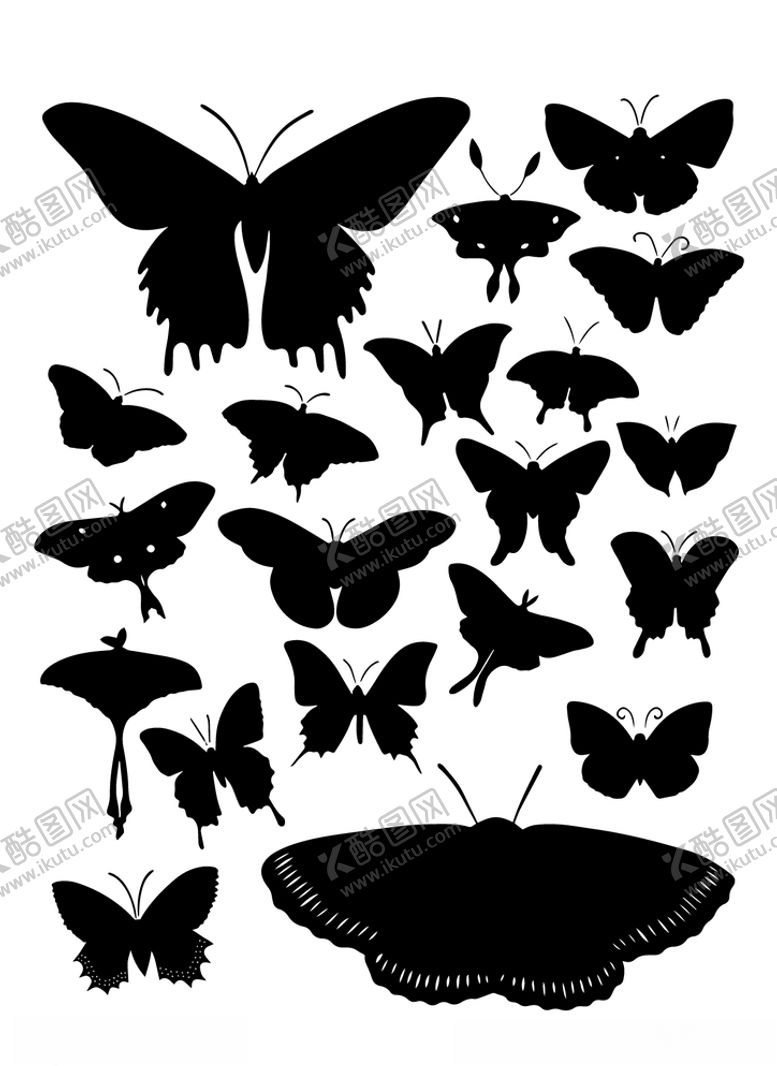 编号：85072109242240352514【酷图网】源文件下载-蝴蝶的剪影