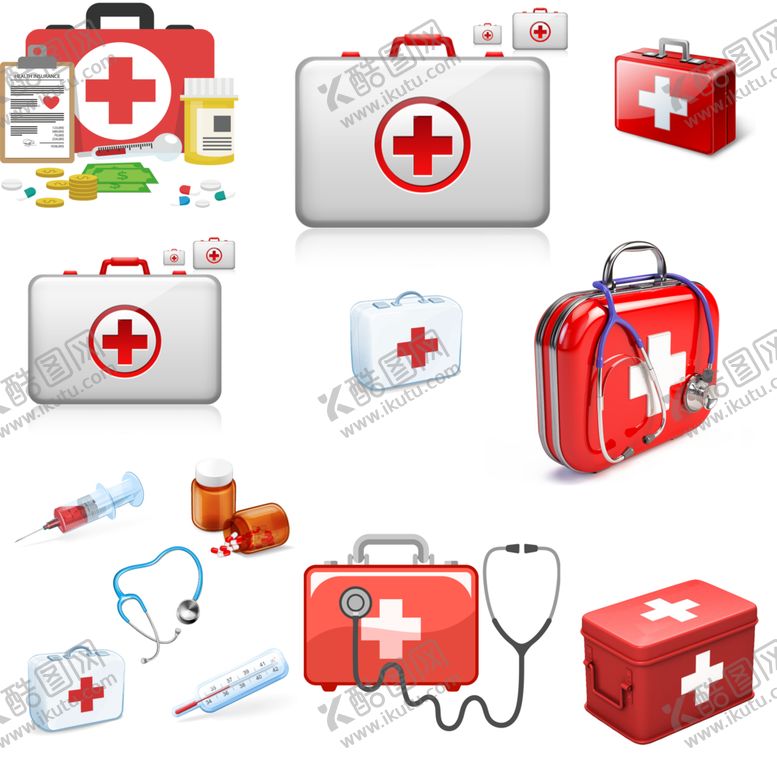 编号：85892210091026383693【酷图网】源文件下载-卡通红色急救箱
