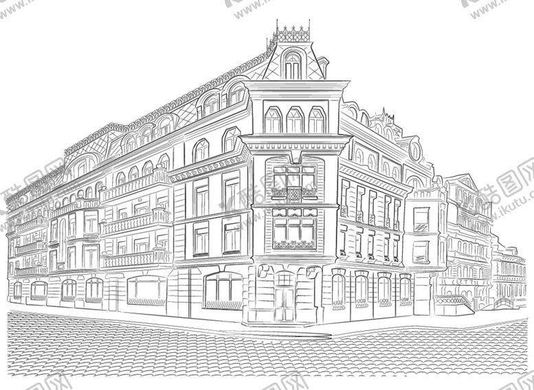 编号：89414510290749486098【酷图网】源文件下载-白描建筑