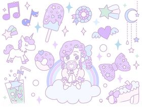 梦幻少女插画元素集合