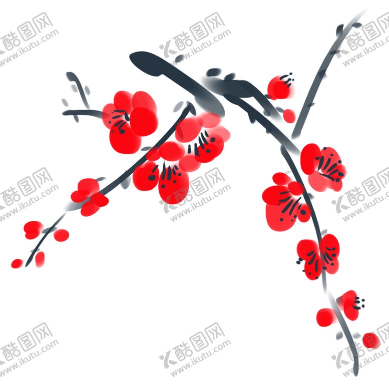 编号：90738505102249258683【酷图网】源文件下载-中国风水墨梅