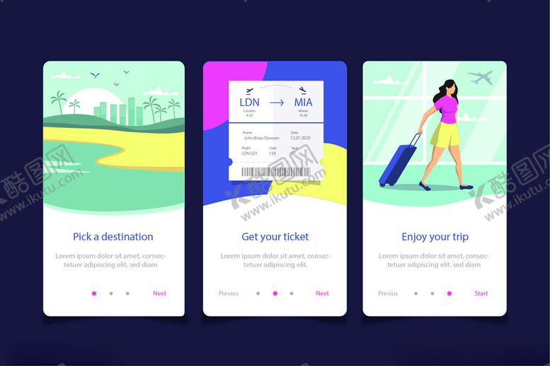 编号：86459211172303251447【酷图网】源文件下载-旅行应用界面展示