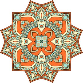 彩色复古花纹