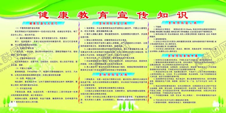 编号：12433005050122537111【酷图网】源文件下载-健康教育宣传栏