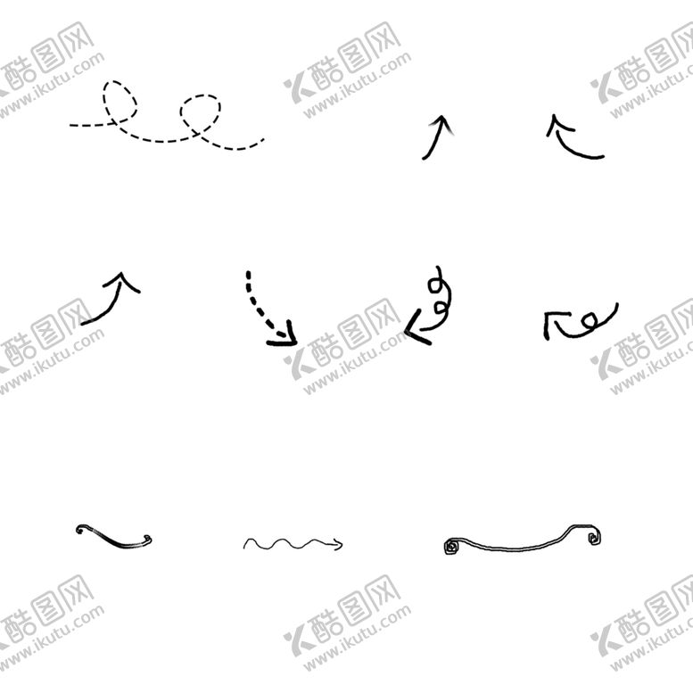 编号：85229905050705187752【酷图网】源文件下载-卡通手绘涂鸦线条箭头简笔画