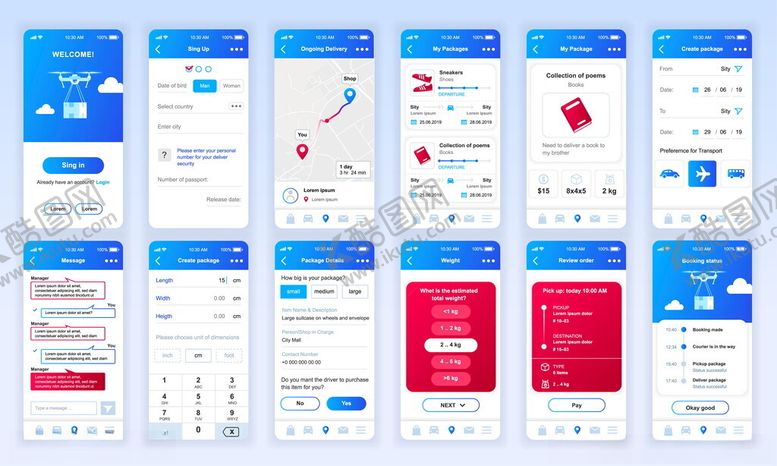 编号：45768209251140361097【酷图网】源文件下载-手机应用界面设计
