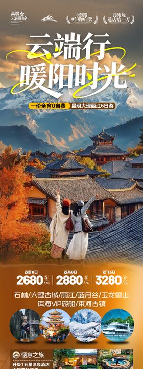 云南旅游海报昆明大理丽江西双版纳