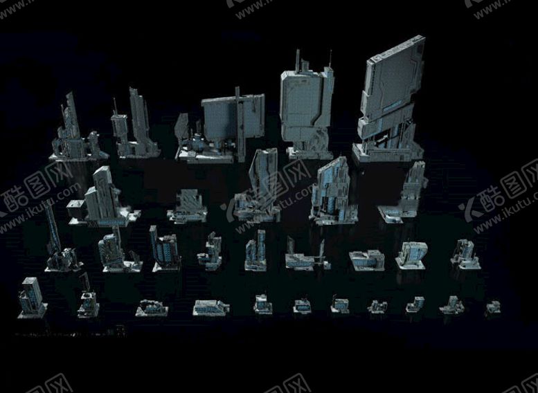 编号：69877412151702476623【酷图网】源文件下载-C4D模型科幻建筑