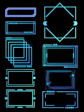 矢量科技感方形线条边框