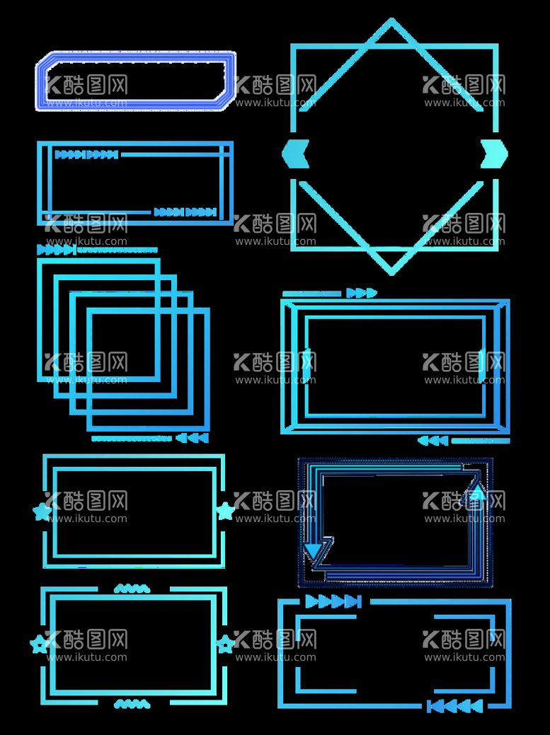 编号：61747011240504427170【酷图网】源文件下载-矢量科技感方形线条边框