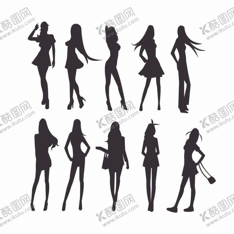 编号：25917610010342483516【酷图网】源文件下载-女性身材剪影